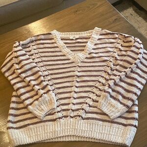 Entro brown and cream striped sweater.